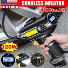 Car Air Compressor 120W Rechargeable Wireless Tire Inflator Portable Air Pump US