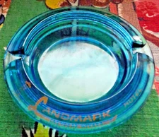 Vintage Landmark hotel Las Vegas blue glass ashtray