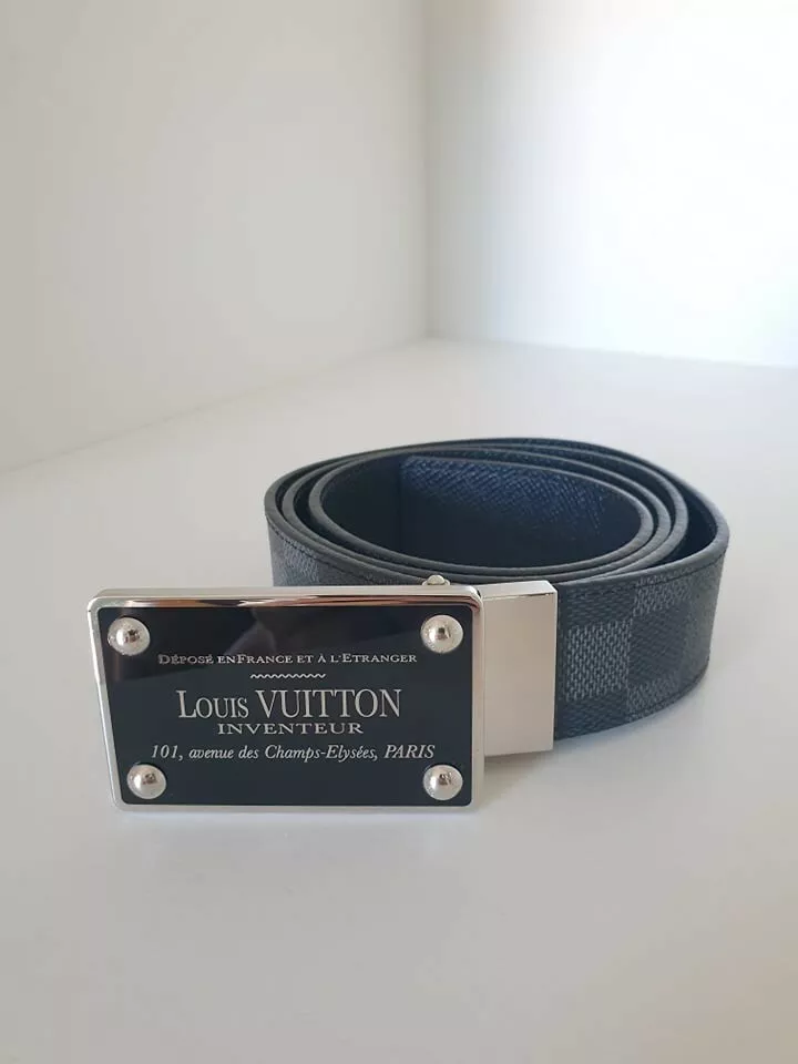 Louis Vuitton Vintage - Utah Inventeur Belt - Black Gold - Leather Belt -  Luxury High Quality - Avvenice