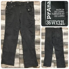 Prana Striaght Leg Pants Men’s 36x32 Gray Cotton Blend Hiking Workwear (READ)