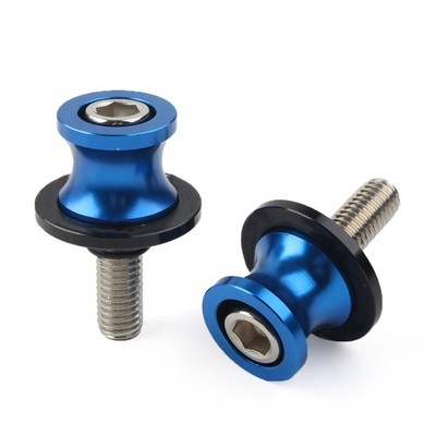 Blue Motorcycle CNC Swingarm Spools Slider Stand Screws For