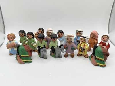 15 Vint Spanish 2'' Mud People Figure Alborox Pottery Flamenco Matador Horse