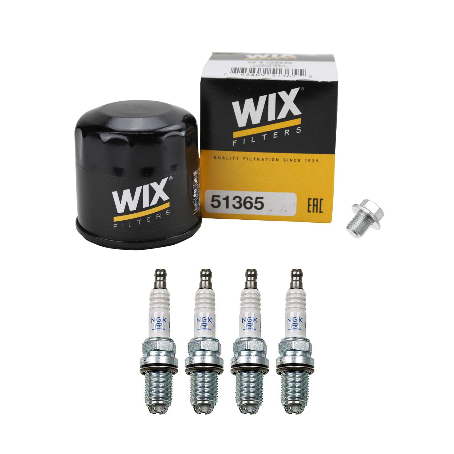 Wix Engine Oil Filter  NGK 4 Laser Platinum Spark Plugs kit for Equator 2.5L L4