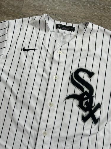 Chicago White Sox Frank Thomas Chicago White Nike Jersey Baseball Pinstripe HOF - Picture 7 of 9