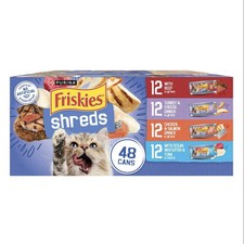 Purina Friskies Shreds Gravy Variety Pack, Wet Cat Food, 5.5 oz Cans 48 Pack 3.03 per gallon