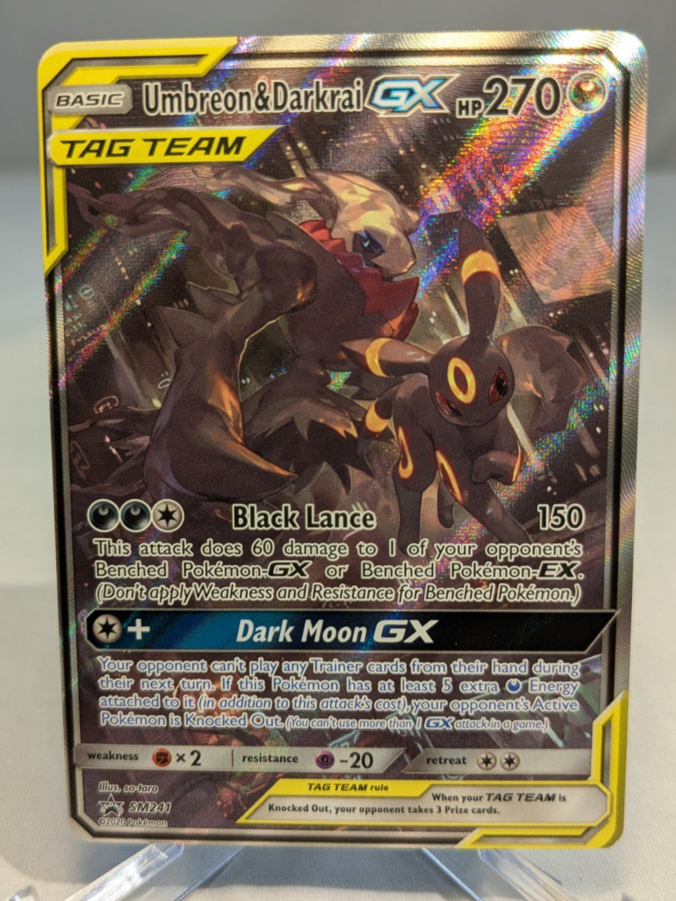 Pokemon Umbreon & Darkrai GX TAG TEAM Black Star Promo Holo SM241