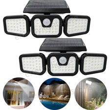 2 Pack Solar Motion Sensor Lights Outdoor IP65 Waterproof LED Security Wall Lamp
