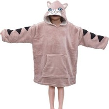 Kids Unisex Oversized Hoodie Cat Pink Snuggle World Book Day Super Soft Blanket