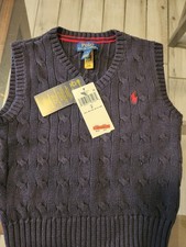Polo Ralph Lauren Kid Vest Boys Size 2 C Core Navy Blue