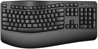 Ergonomic Wireless Keyboard with Wrist Rest, Wave Keys, Comfortable Natural K399
