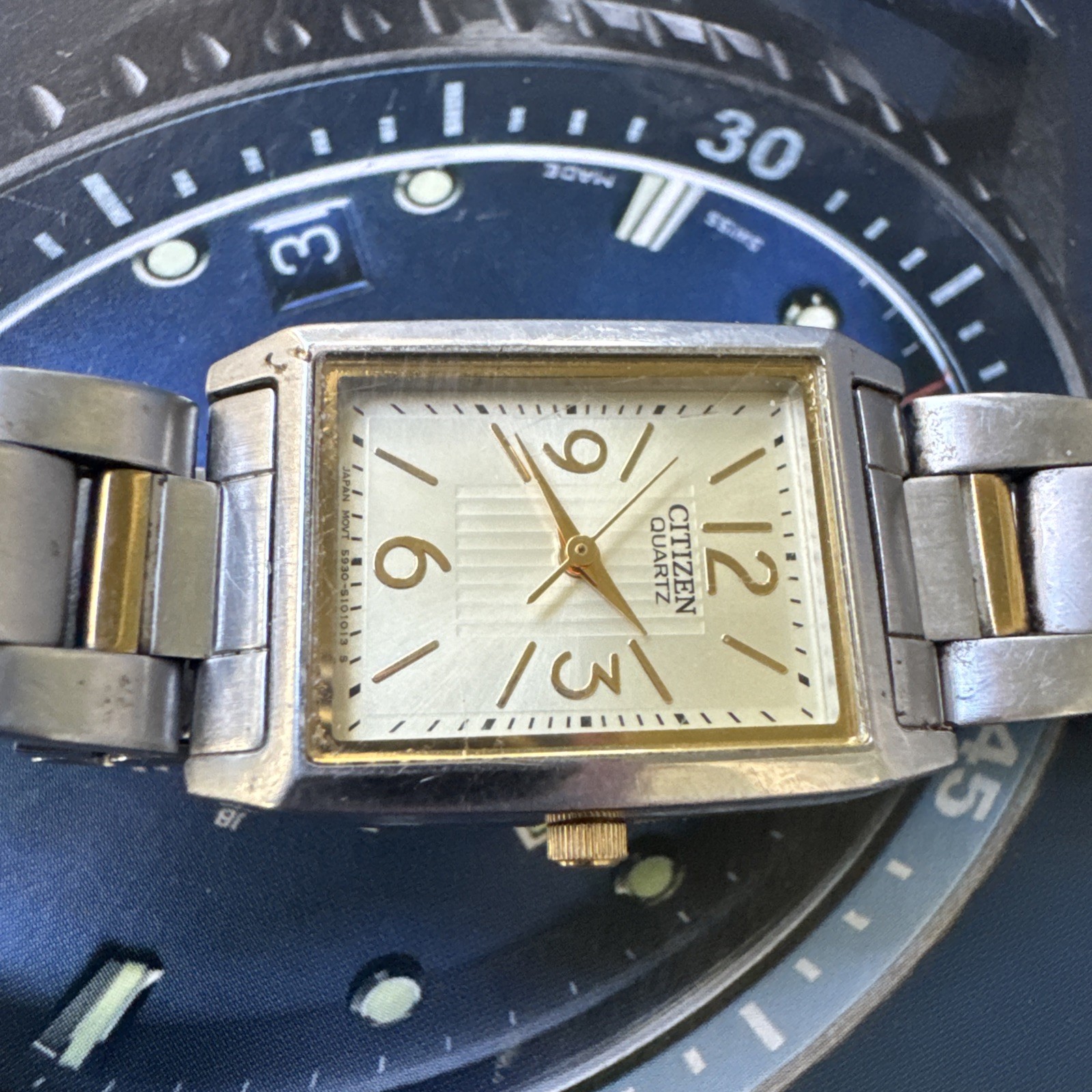 Citizen Quartz Two-Tone Rectangular Watch 5930-S1… - image 3