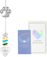 Pet Memorial Suncatcher with Paw Print - Thoughtful Loss Gift for Dog  Cat