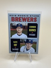 2019 Topps Heritage Baseball Corbin Burnes RC/Nate Orf RC #88 Milwaukee Brewers