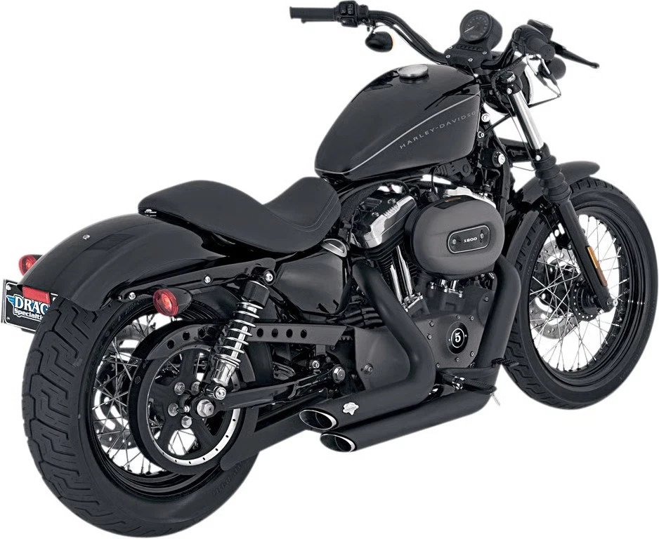 Sistema de escape escalonado Vance &amp; Hines Shortshots - negro motocicleta calle Foto 2 de 4