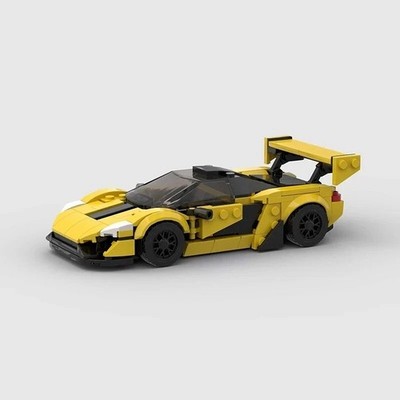 MOC Car Brick Works Yellow Mclaren P1 Building Block Model Kit Toy Gift 297 Pcs