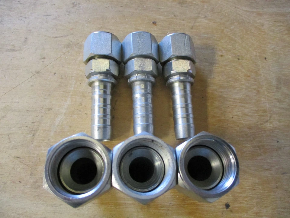 Paquete de 6 accesorios de manguera hidráulica para puertas 12GS-12FJX hembra JIC 37° giratorio OEM | Nuevo Foto 2 de 2