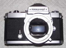 NIKON NIKKORMAT FT-N 35MM FILM CAMERA BODY W FLASH SHOE ATTACHMENT  CASE, MINT