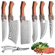 Forged Kitchen Knives Chef Knife Set Meat Fruit Slicing Knife Butcher Cleaver