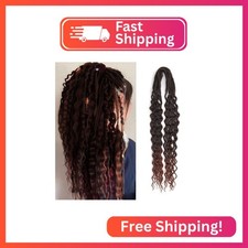 Lounoke 24 In Curly Dreadlock Extensions, 10 Strands Ombre Auburn Synthetic Doub