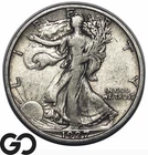 1927-S Walking Liberty Half Dollar, Key Date, VF+