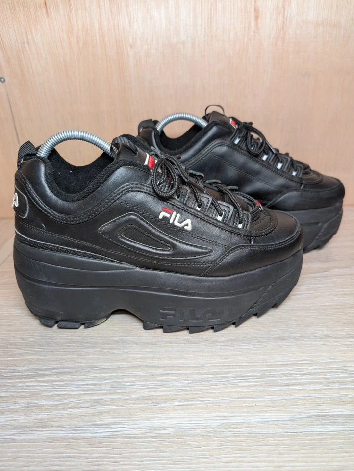 Fila Disruptor II Premium Black Platform Wedge Trainers UK8 EU42 - Image 3 of 4