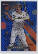 2025 Topps Finest Common Blue Checkerboard Refractor 85/99 Jackson Merrill 0z1i