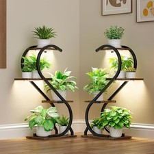 Plant Stand Indoor w/ Grow Light, 4 Tiered Metal Plant Shelf 29'' Plant Stands