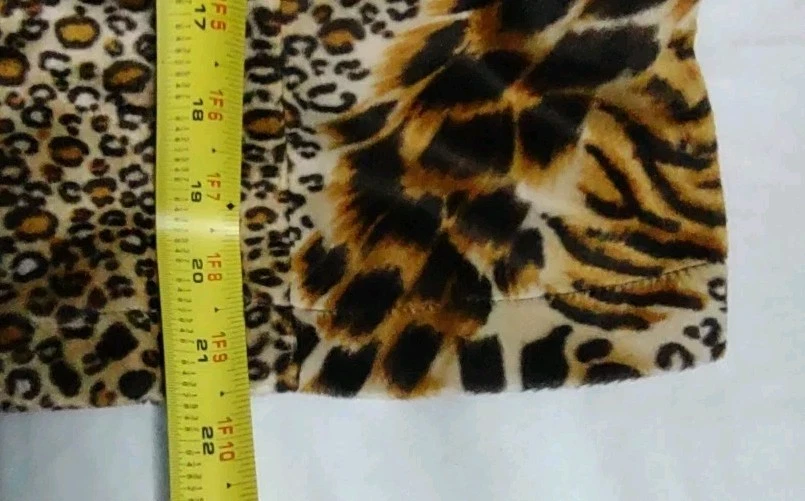 Vtg Selene Sport Faux Fur Jacket Women Medium Cheetah Print Full Zip Windbreaker - Image 4 of 4