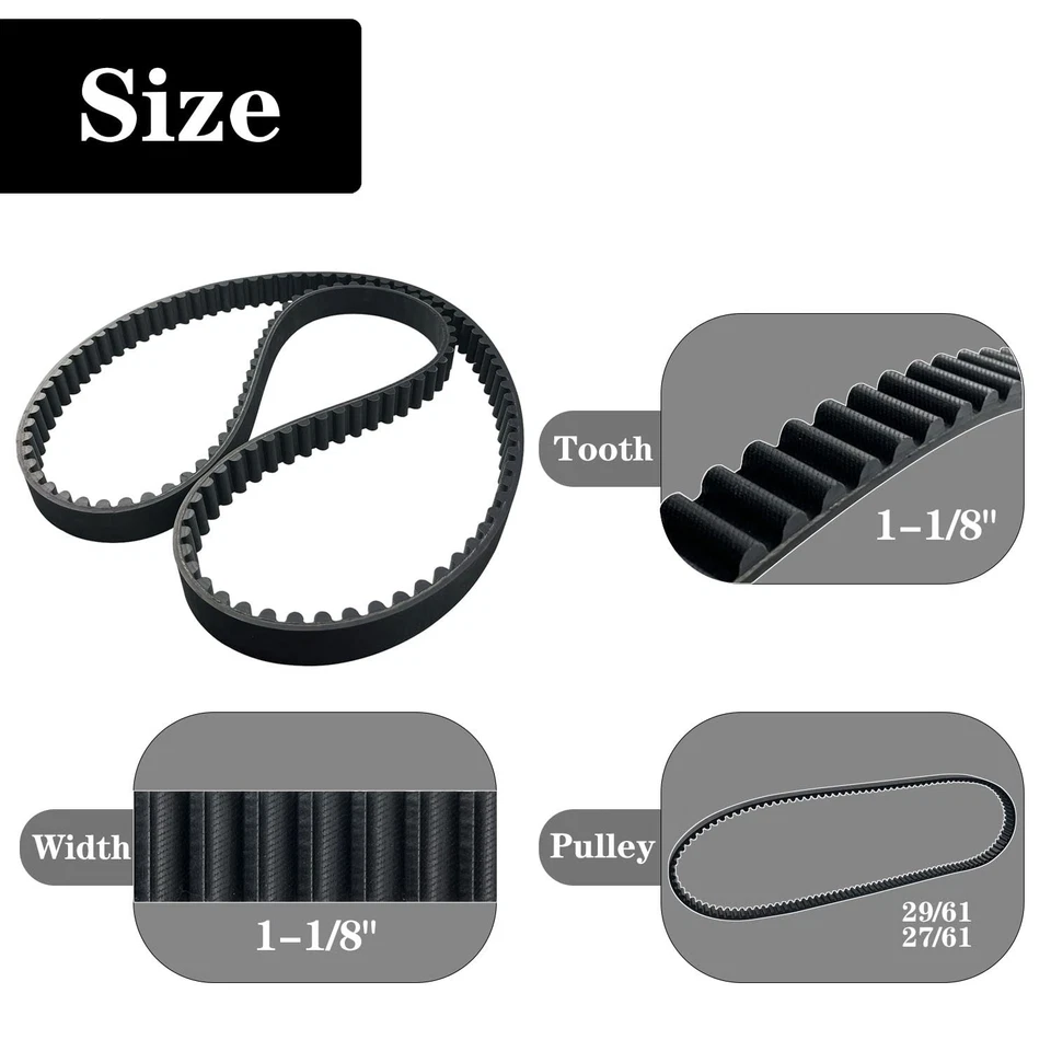 REAR DRIVE BELT For 91-03 HARLEY SPORTSTER 883 1200 HUGGER XLH 1200C 883C 1200S - Image 2 of 4