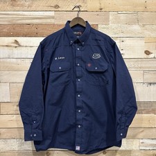 Ariat FR Shirt Mens XL Blue CAT2 Fire Flame Resistant Work Button Up Long Sleeve