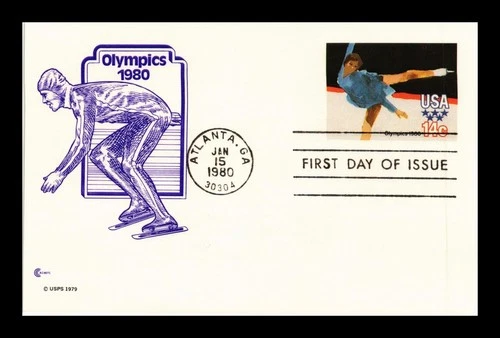 DR JIM STAMPS US FIRST DAY CARD WINTER OLYMPICS FIGURE SKATING COVER CRAFT