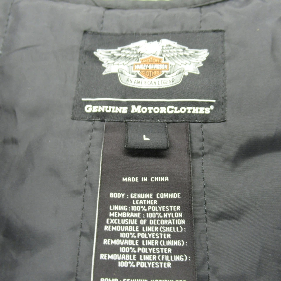 Chaqueta Harley Davidson Mujer Grande Negra Acolchada 3 en 1 Abrigo Forro Extraíble Foto 4 de 4