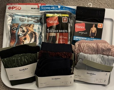 Mens Underwear Lot! 16 Pairs Size Medium  PSD/Hanes/Goodfellow