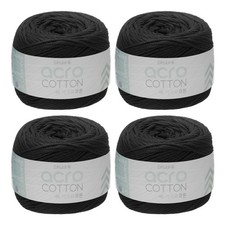 4 Rolls Cotton Crochet Yarn 1.5mm x 164 Yards Macrame Cord Black