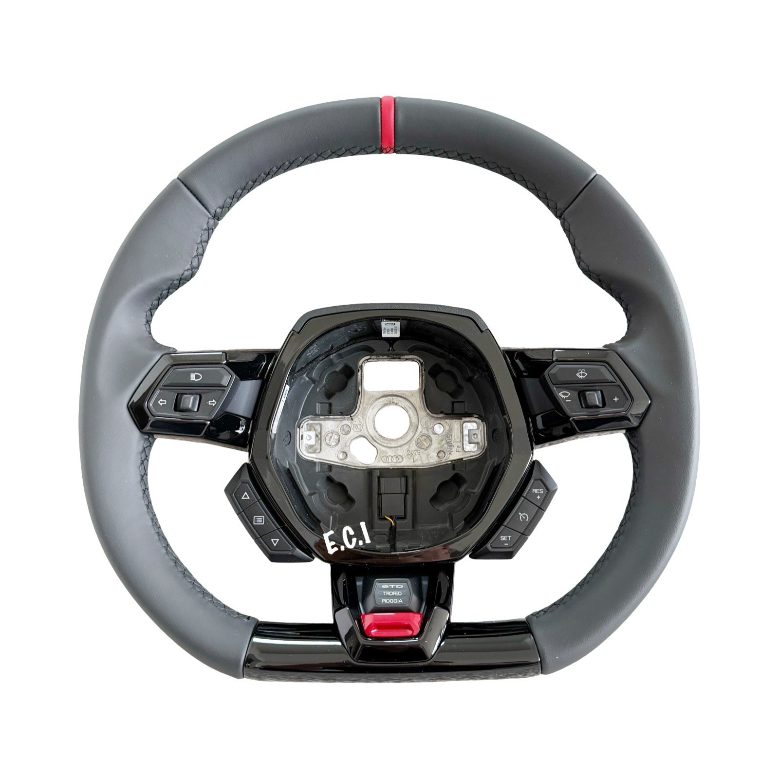 GENUINE OEM LAMBORGHINI HURACAN PERFORMANTE EVO STO LEATHER RED STEERING WHEEL