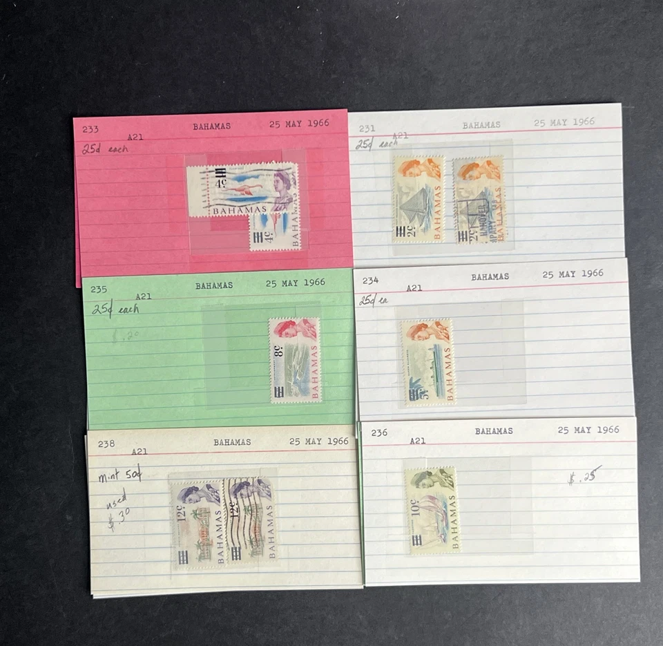Bahamas Stamp Collection Dealer Cards $383 CV Mint & Used ZAYIX - Image 3 of 4