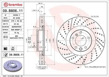 2x Bremsscheibe PRIME LINE - UV Coated BREMBO 09.B806.11 f&uuml;r MERCEDES KLASSE AMG
