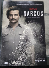 Wagner Moura signed "NARCOS" 12x18 Photo movie poster Pablo Escobar COA jsa