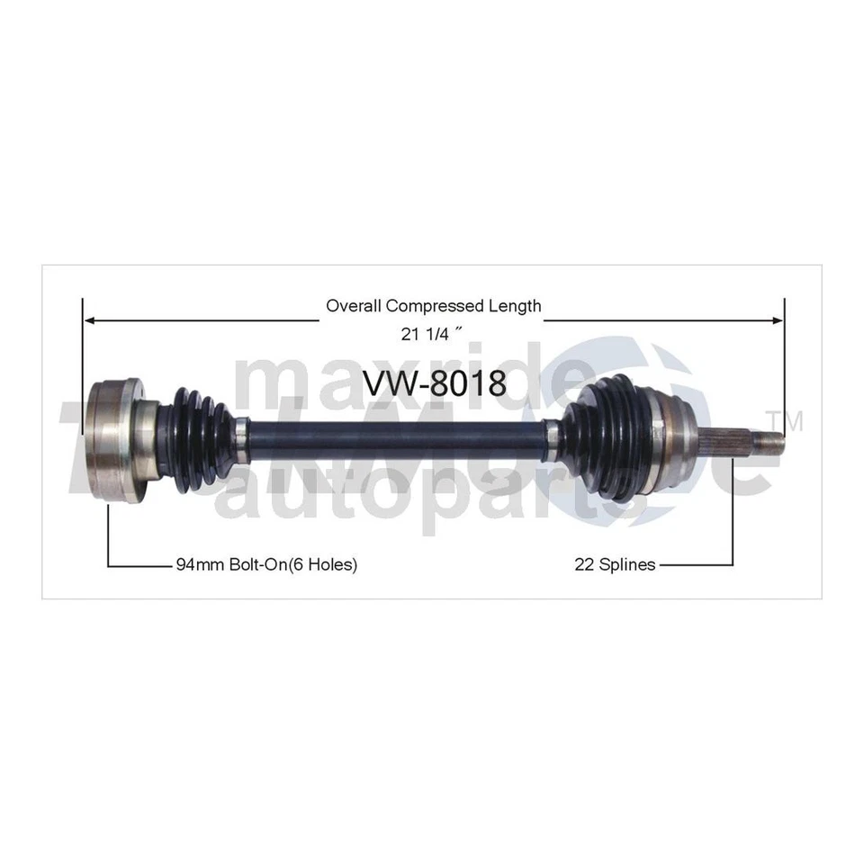 Junta de eje CV del lado del conductor del pasajero delantero para Volkswagen Jetta 1980 1981 1982 Foto 3 de 3