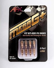 AFX Mega G Pit Kit-OEM PU Shoes - Long 8 Pairs - HO Scale Slot Car Part