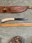 Beautiful Custom Made Buck Horn fixed blade knife with leather sheath — photo 10