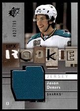 2009-10 SPX ROOKIE JERSEY AUTO /799 Jason Demers Rookie 402/799 San Jose Sharks
