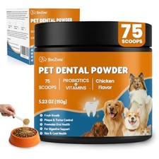 Dog Teeth Cleaning Powder - Plaque  Tartar Control, Breath Freshener with