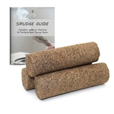 Sacred Wand Smudge Sticks 3 Pack Made with Crushed Sage Smudging Guide Included