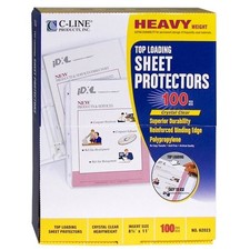 C-Line Products 62023 40 Heavyweight Sheet Protectors 100/bx Clear