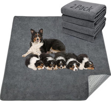 Extra Large Reusable Non-Slip Dog Mats, Washable Pee Pads, 36"x48" - Gray
