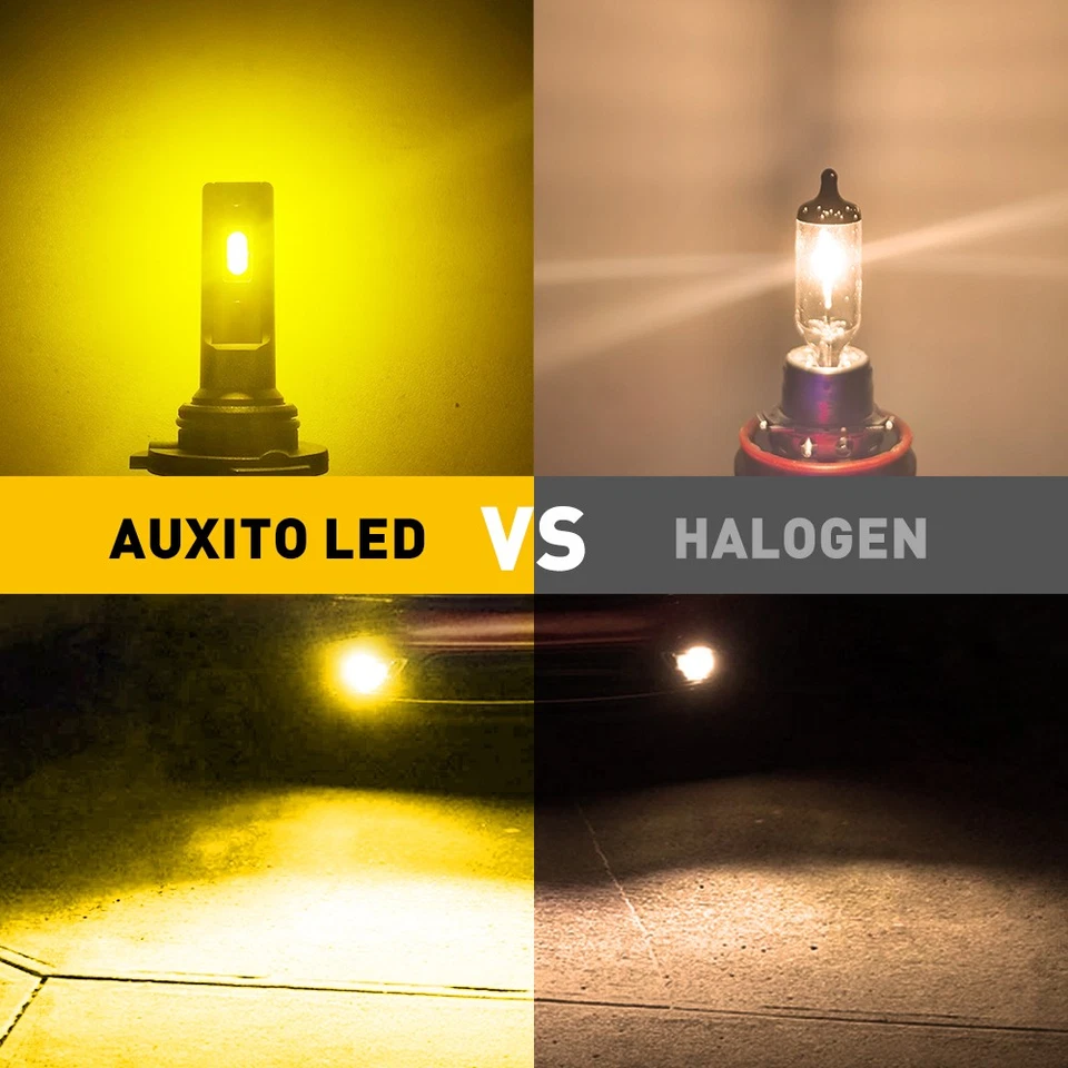 AUXITO 9145 9140 H10 LED FOG DRIVING LIGHT BULBS AMBER 6000LM SUPER BRIGHT 2/10x - Image 4 of 4