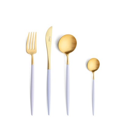 Cutipol GOA VIOLET GOLD Stainless Steel Gold plated 24k 24 PIECES SET NEW