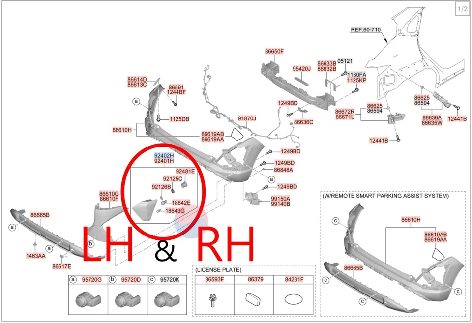 Original OEM luz trasera izquierda y derecha lámpara LED 92405 (92406) BE100 ... - Imagen 4 de 4