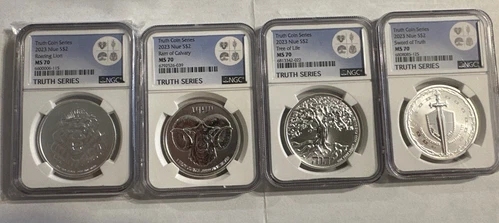 2023 NGC MS70 Tree of Life Sword Ram Lion 1 Oz .9999 FINE Silver Truth Series